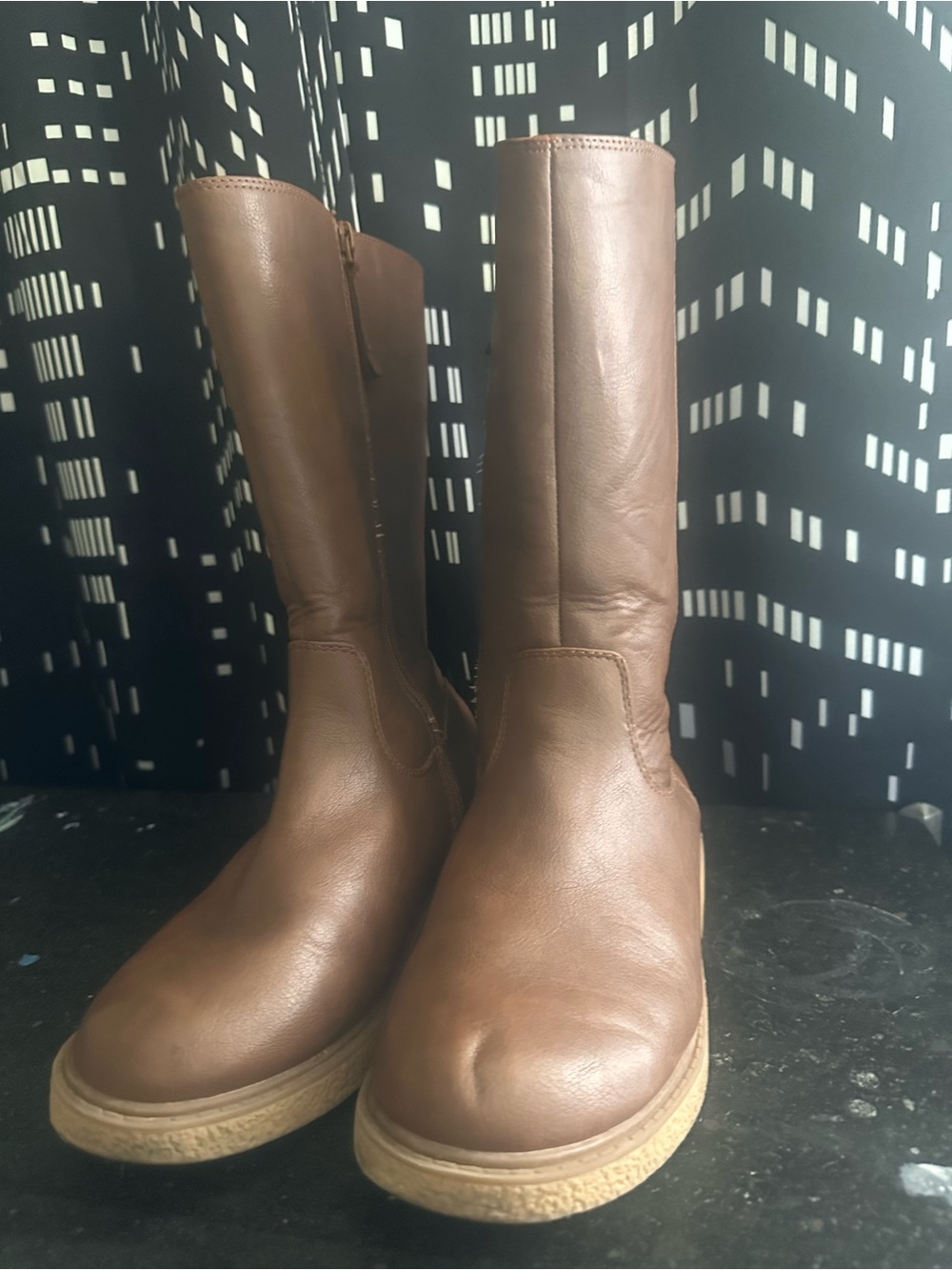 Cat & Jack Brown Girls' Tall Pull-On Boots